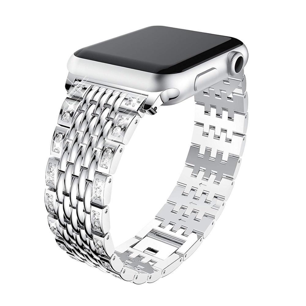 Apple Link bracelet strap For Apple watch band 42mm 38mm iwatch 4 band 44mm 40mm Diamond Stainless steel watchband Apple watch 4/3/2/1
