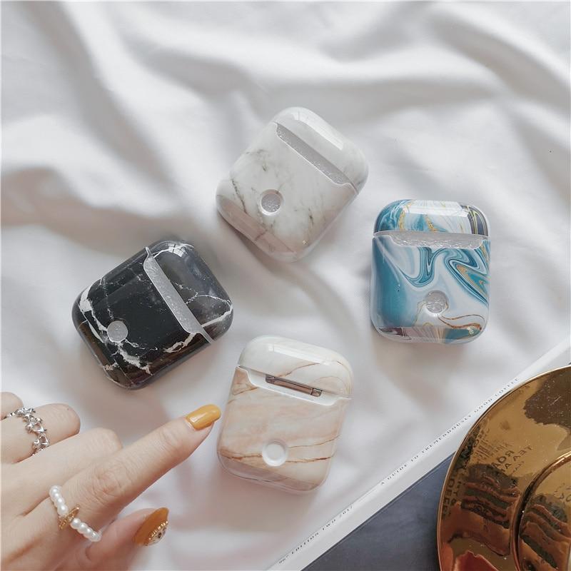 Apple Luxury agate Marble hard case for Apple Airpods case protective cover Bluetooth Wireless Earphone Case Charging Box case bags