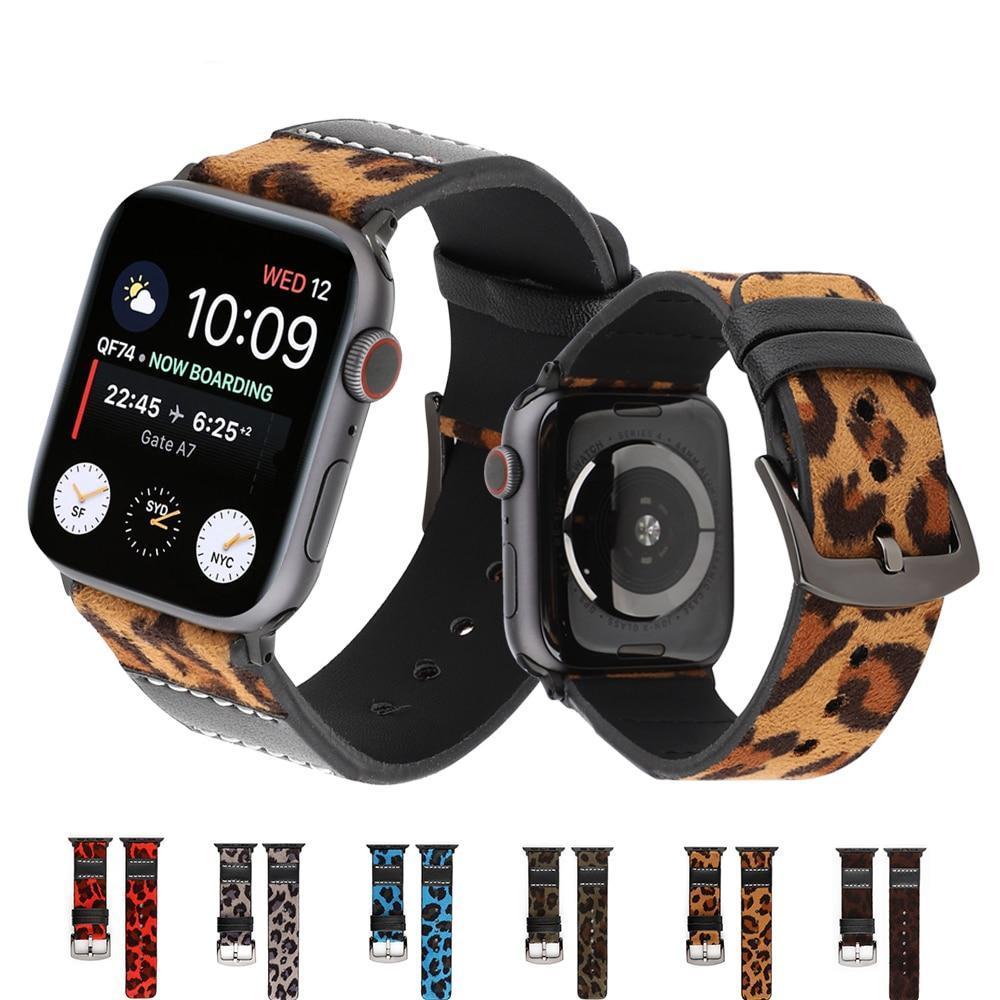Apple Watch Band Series 7 6 5 4 3 Premium Leather Camouflage Bracelet Correa iWatch 38mm 40mm 41mm 42mm 44mm 45mm Wristband |Watchbands| Band Color