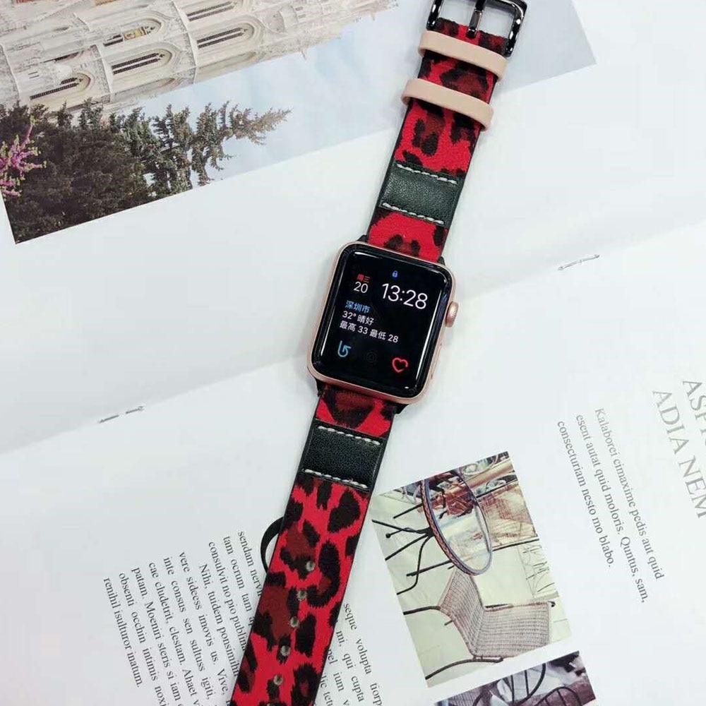 Leopard Print Women Band For iWatch 38 42 41mm For Apple Watch Strap Series  8 Ultra SE 7 6 5 40 44 45mm Stainless Steel Bracelet - AliExpress