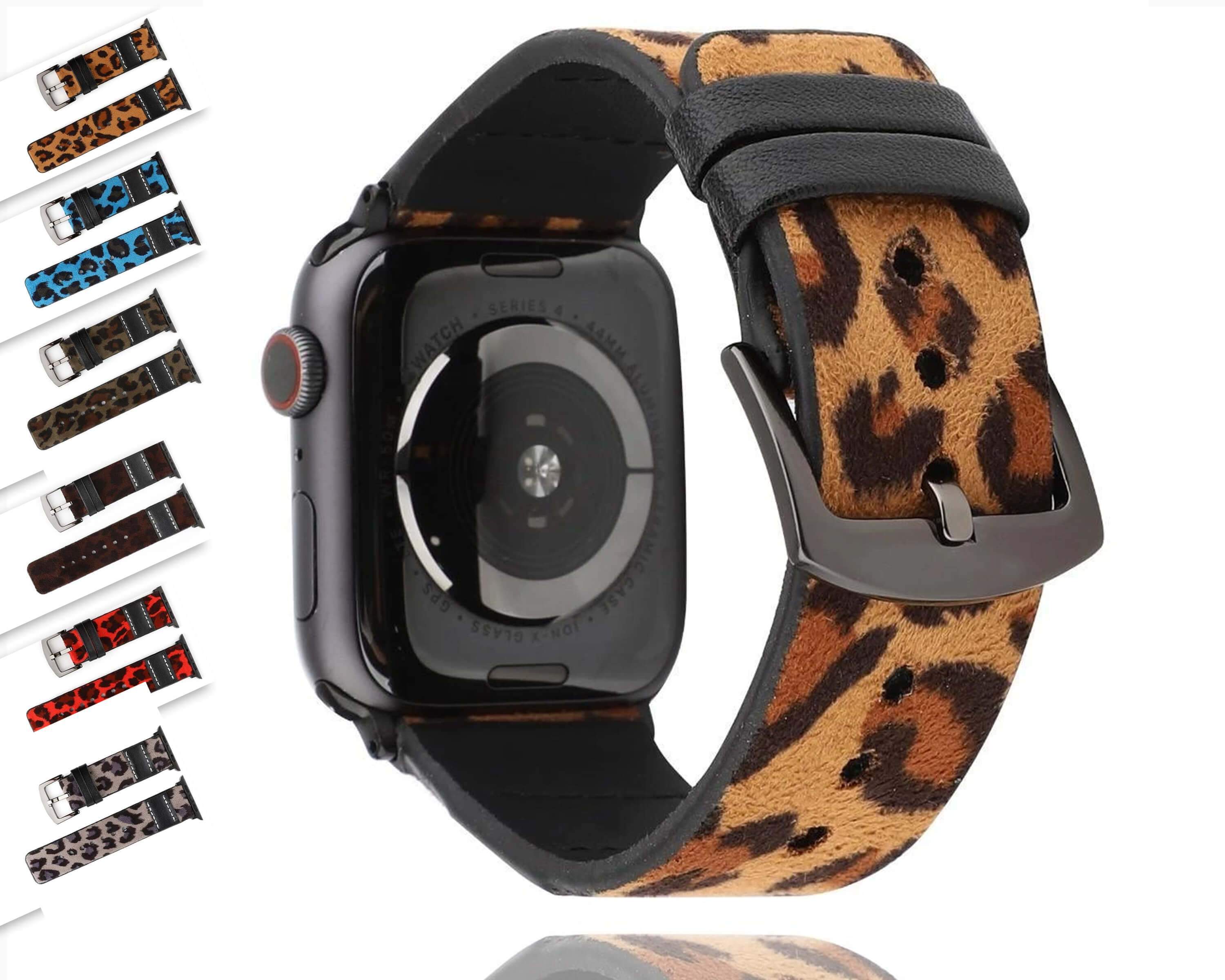 Trend Leopard print Band For iwatch 38 42 41mm For Apple Watch Strap Series  8 Ultra SE 7 6 5 40 44 45mm Stainless Steel Bracelet - AliExpress