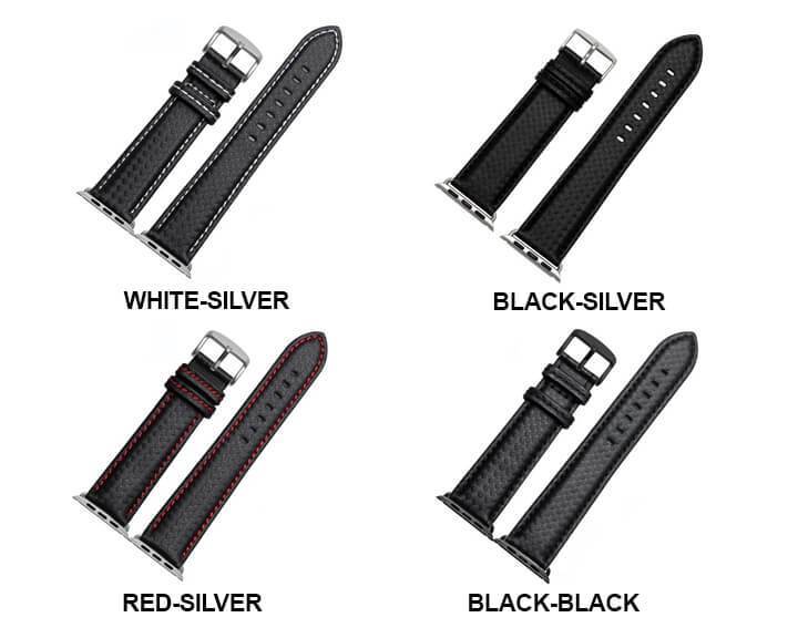 Apple Luxury Strap for Apple watch band 44 mm 40mm iWatch band 42mm 38mm Carbon fiber+Leather watchband bracelet Apple watch 4 3 2 1