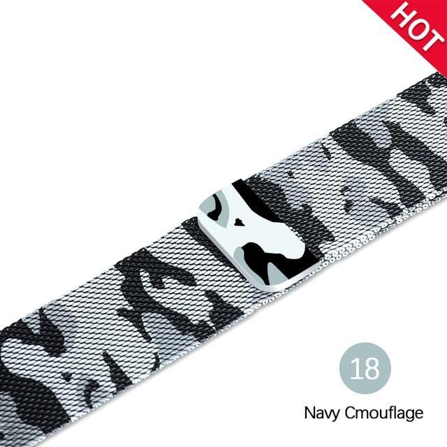 Apple Navy camouflage / For 38MM and 40MM milanese loop for apple watch Series 1 2 3 4 5 band for iwatch stainless steel strap Magnetic buckle 38mm 40mm 42mm44mm Bracelet