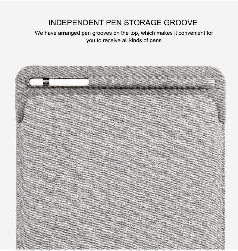 Apple NEW iPad Pro 10.5 11 Linen finish Sleeve Case bag  for A1980  with pencil holder