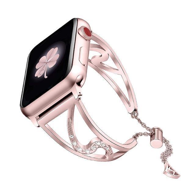 Apple New Women Diamond strap For Apple Watch 38mm 40mm 42mm 44mm Stainless Steel strap iwatch Bands Series 4/3/2/1 Bracelet belt