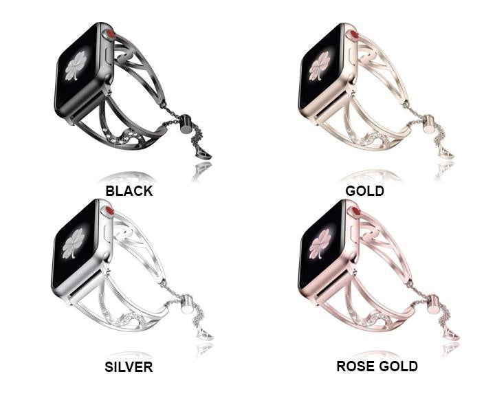 New Women bling Strap For 8 7 6 Stainless Steel Strap Bracelet cuff