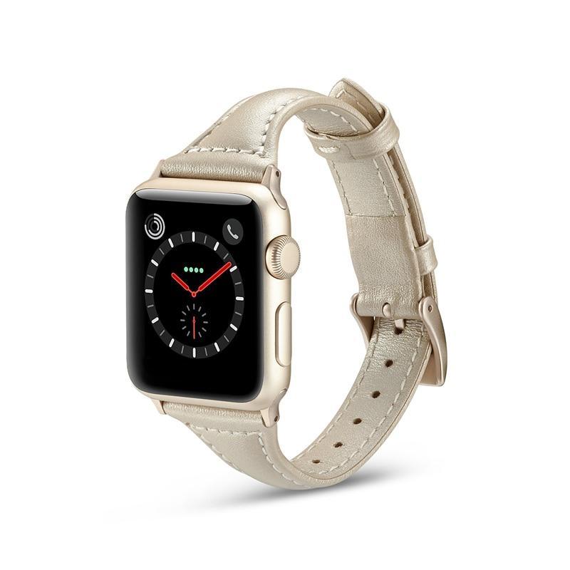 Apple Newest Slim Genuine Leather Strap For Apple Watch 4 Band 40mm 44mm iWatch Sport Wristband For Apple Watch 42mm 38mm 2019