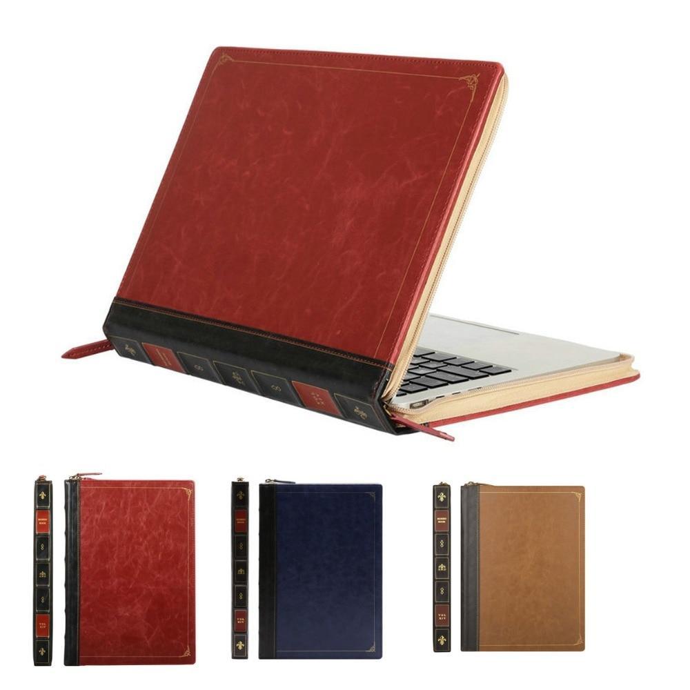 Apple Old Vintage book case as a Macbook Laptop leather cover, fits  2018 Air 13 inch A1932 Notebook, Mac Pro13/Pro 15 2016 2017 2018