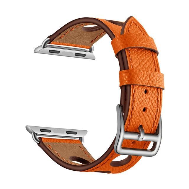 Apple Orange / 38mm Apple Watch band single leather tour 42mm 38mm 44mm 40mm iwatch series 4/3/2/1 belt replacement clock bracelet wrist, USA Fast Shipping