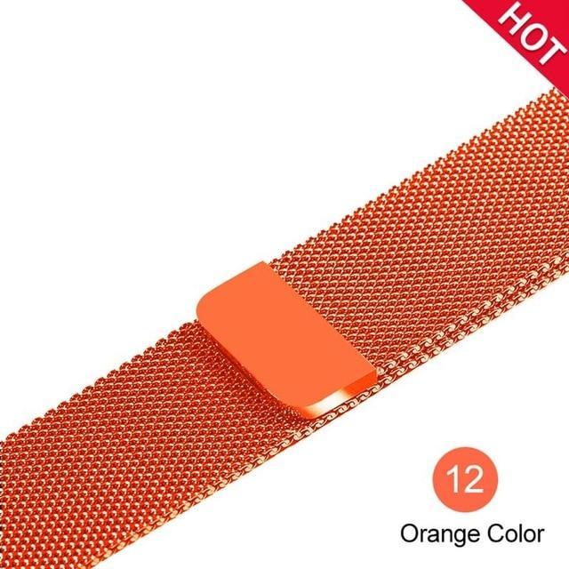 Apple Orange / For 38MM and 40MM milanese loop for apple watch Series 1 2 3 4 5 band for iwatch stainless steel strap Magnetic buckle 38mm 40mm 42mm44mm Bracelet