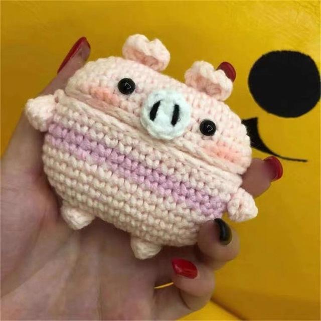 Apple Pig New cartoon cute Knit earphone case for Airpod Pro For Apple New earphone cases Animal Character Pig Lovely Rabbit cover on AliExpress