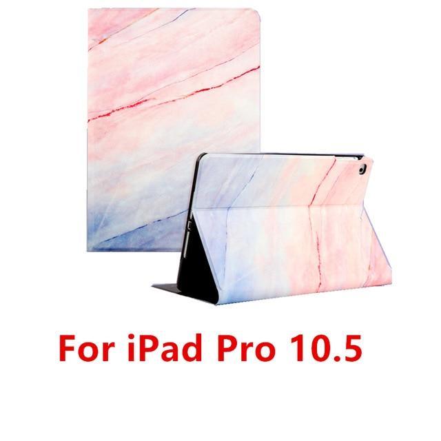 Apple Pink 10.5 For iPad 9.7 2017 2018 Case A1893 Silicone Soft Back Marble PU Leather Smart Cover for iPad Air 2 1 Pro 10.5 Mini 1 2 3 4 Funda