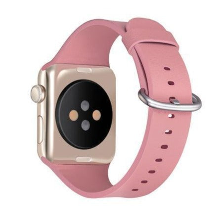 Apple pink / 38-40mm Minmalist simple Leather strap for apple watch band 42mm/38mm/44mm/40mm bracelet wrist belt for iwatch series 4/3/2/1 US Fast shipping