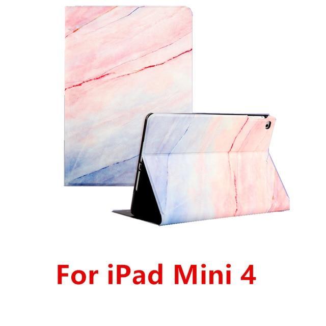 Apple Pink 4 For iPad 9.7 2017 2018 Case A1893 Silicone Soft Back Marble PU Leather Smart Cover for iPad Air 2 1 Pro 10.5 Mini 1 2 3 4 Funda