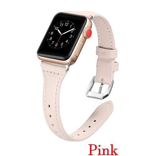 Apple Pink / 42mm 44mm AW Pulseira strap For apple watch band iwatch 4 3 42mm 38mm 44mm 40mm correa for apple watch band leather Bracelet Accessories, USA Fast Shipping