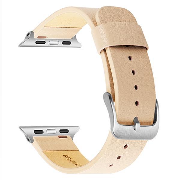 Apple Pink S / 38mm Apple Watch Series 5 4 3 2 Band, Simple Minimalist Genuine Leather Watchband Steel Clasp Strap Bracelet 38mm, 40mm, 42mm, 44mm