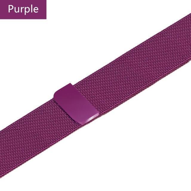 Apple Purple / 38mm / 40mm Magnetic Milanese Loop Bracelet for Apple Watch Series 6 5 4 Watchband