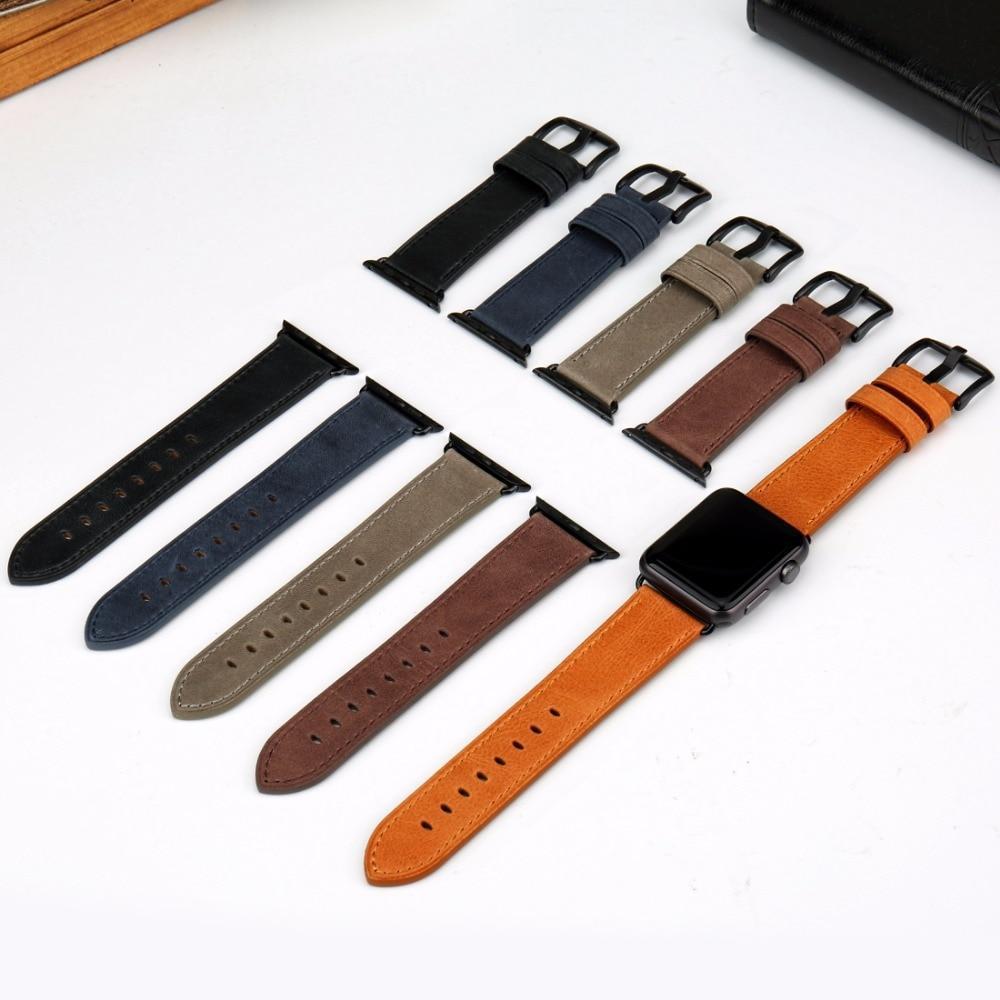 Apple Quality Leather Watchband Replacement For Apple Watch Band 44mm 42mm 40mm 38mm Series 4 3 2 1 iWatch Apple Watch Strap