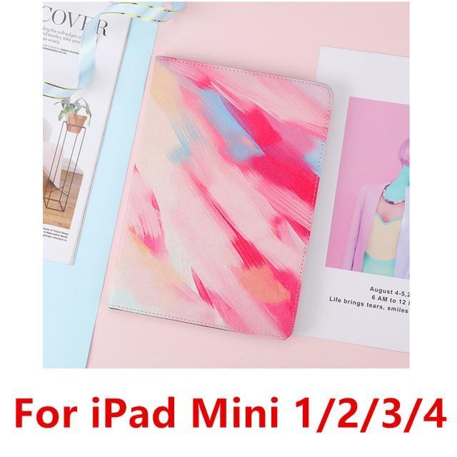 Apple Red 123 For iPad 9.7 2017 2018 Case A1893 Silicone Soft Back Marble PU Leather Smart Cover for iPad Air 2 1 Pro 10.5 Mini 1 2 3 4 Funda