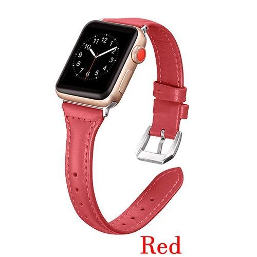 Apple Red / 42mm 44mm AW Pulseira strap For apple watch band iwatch 4 3 42mm 38mm 44mm 40mm correa for apple watch band leather Bracelet Accessories, USA Fast Shipping