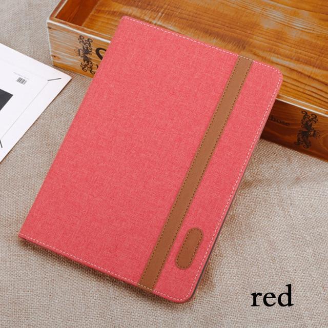 Apple Red Case For Apple iPad 9.7 2017 2018 5th 6th Generation Cover For iPad air 1 air 2 Pro 9.7 " Funda Tablet Canvas PU Leather Shell