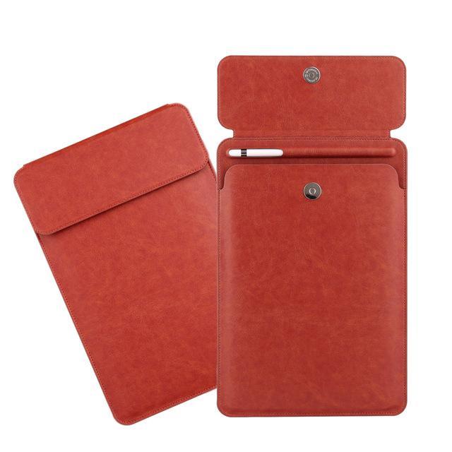 Apple red iPad Pro 10.5  sleeve Pouch Bag cover with Button flap and Pencil holder fits  9.7 & new ipad 11 2018 Release