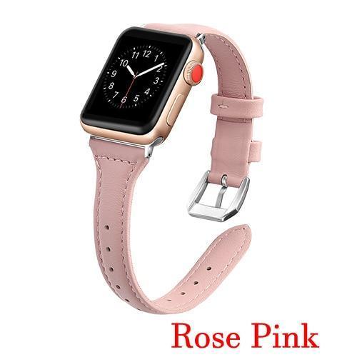 Apple Rose / 42mm 44mm AW Copy of Pulseira strap For apple watch 5 4 3 2 1 42mm 38mm 44mm 40mm belt for iWatch band leather Bracelet Accessories women's - USA Fast Shipping