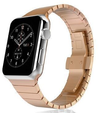 Apple Rose Gold / 38mm / 40mm Apple Watch Band 6 5 4 Luxury Steel Minimal Band with Butterfly Buckle