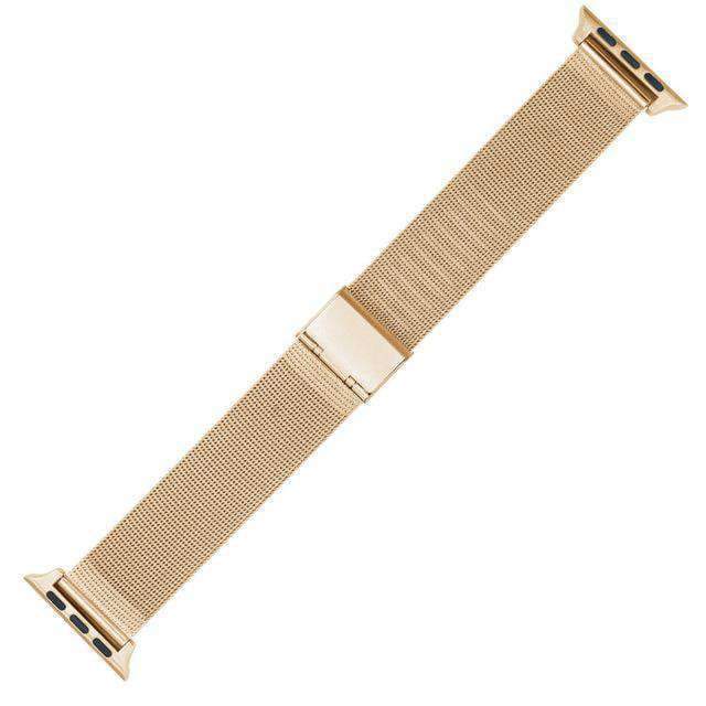 Apple Rose Gold / 38mm / 40mm Apple Watch Series 5 4 3 2 Band, Milanese mesh sport Loop Stainless Steel Watchband with Double Buckle 38mm, 40mm, 42mm, 44mm