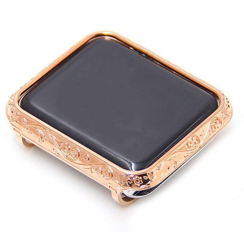 Apple Rose gold / 38mm New design Case  For Apple Watch Series 1 2 3 Aluminium Carving Shell For  iWatch Casing  Wathbands 38mm 42mm Cover