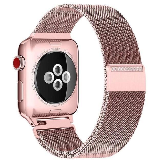 Apple rose gold / 38mm Strap For Apple Watch band iwatch band 4 3 42mm 38mm 44mm 40mm Milanese Shining jewels apple watch 4 watch Accessories Bracelet