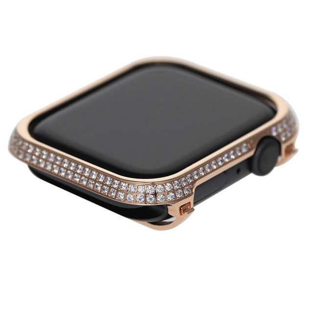 Black Apple Watch Band and or Lab Diamond Bezel Iwatch Mens