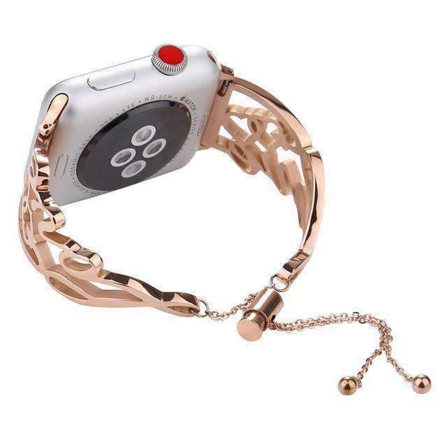 Apple Rose gold B / For 38mm Apple Watch Band Love bracelet adjustable cuff Iwatch 44mm/ 40mm/ 42mm/ 38mm Metal Ladies Watch Strap Series 1 2 3 4