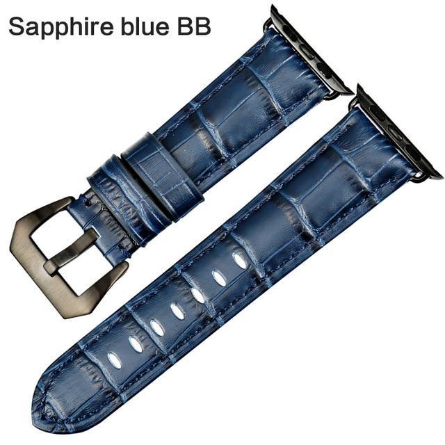 Apple Sapphire blue BB / For Apple Watch 38mm Watchbands genuine cow leather watch strap for Apple Watch Band 42mm 38mm series 4 1 iwatch 4 44mm 40mm  watch bracelet