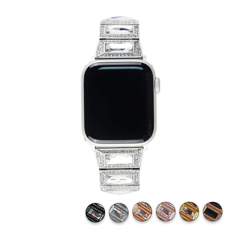 Apple Silver / 38mm / 40mm Apple Watch Series 5 4 3 2 Band, Luxury Diamond Bling for Women Butterfly Buckle Metal Strap 38mm, 40mm, 42mm, 44mm