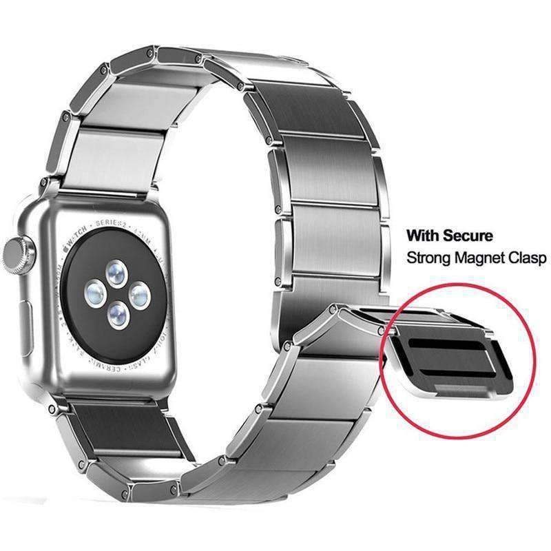 Apple Silver / 38mm / 42mm Apple Watch Series 5 4 3 2 Band, Luxury Apple Watch band, Stainless Steel Magnetic Loop Strap, 38mm, 40mm, 42mm, 44mm