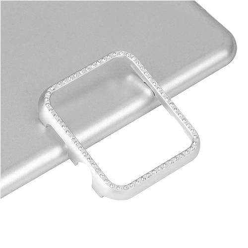Apple silver / 38mm series 3 2 Diamond case For Apple watch band 42mm/44mm strap iwatch 4/3/2 40mm/38mm Aluminum alloy Crystal protective cover bezel shell - USA Fast Shipping