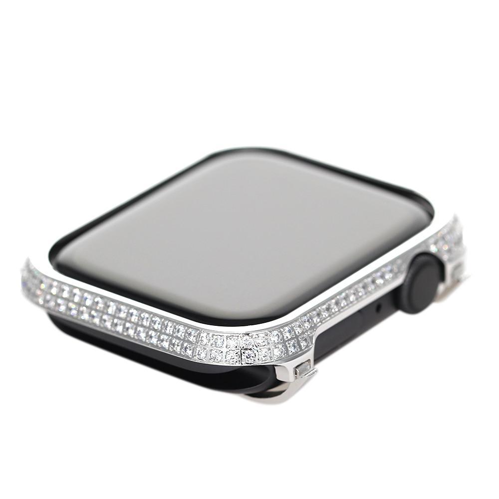 Black Apple Watch Band and or Lab Diamond Bezel Iwatch Mens 