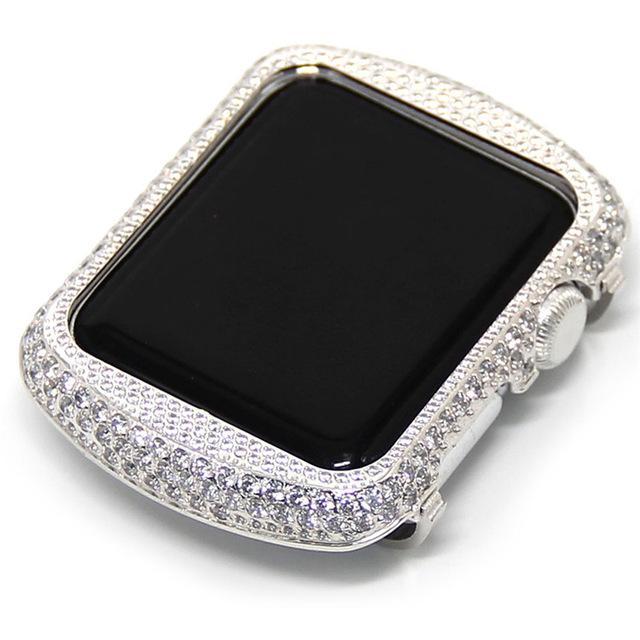 Apple Silver / 42mm Luxury Jewelry Class Case For Apple Watch Protector Case Crystal Diamonds Frame Watch Cover For Apple iWatch Series 1 2 3 Shell