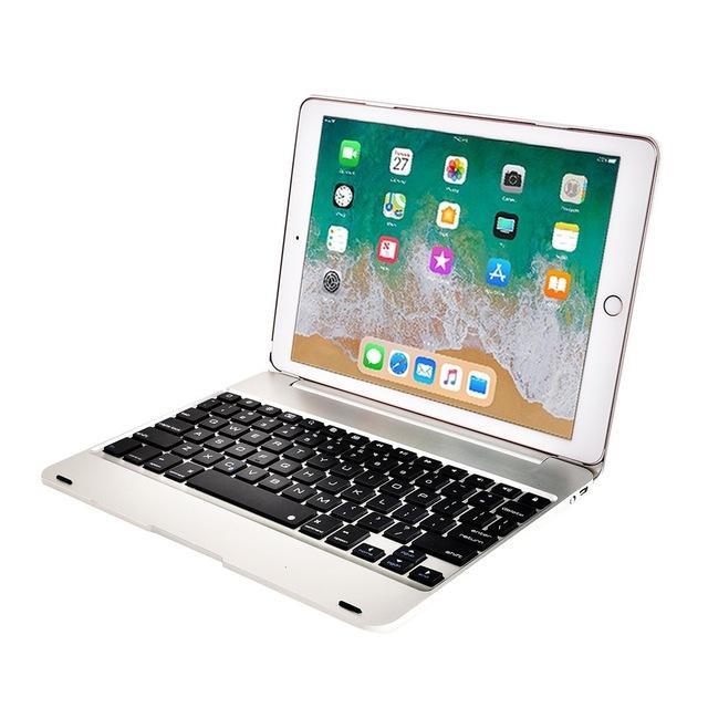 Apple Silver Folding Laptop Design Wireless Bluetooth Keyboard Cover for Apple iPad 9.7 2017 2018 5th 6th Generation Air 1 2 5 6 Pro 9.7 Case