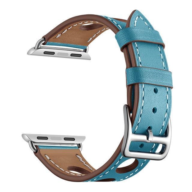 Apple Sky Blue / 38mm Apple Watch band single leather tour 42mm 38mm 44mm 40mm iwatch series 4/3/2/1 belt replacement clock bracelet wrist, USA Fast Shipping