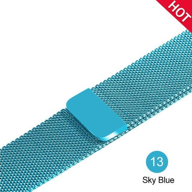 Apple Sky Blue / For 38MM and 40MM milanese loop for apple watch Series 1 2 3 4 5 band for iwatch stainless steel strap Magnetic buckle 38mm 40mm 42mm44mm Bracelet