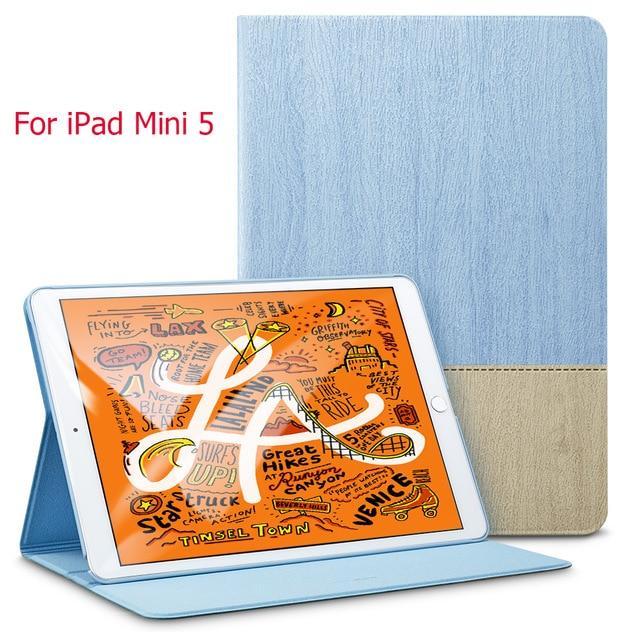 Apple Sky blue-Mini 5 Case for iPad Mini 5 2019 mini 4 3 2 1 Case Oxford Cloth Back Trifold Stand Auto Sleep/Wake up Smart Cover for iPad Mini 5