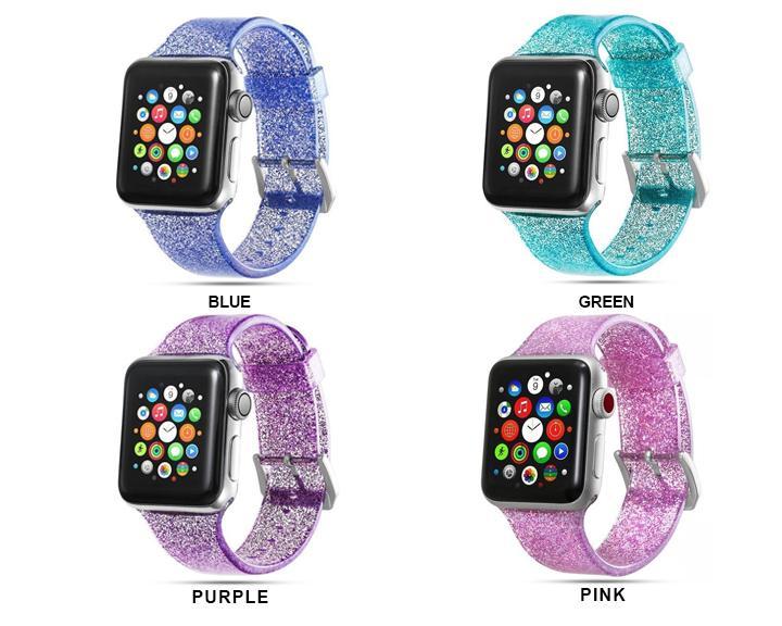 Sport Soft glitter Silicone Strap For Series 7 6 5 Replacement Strap