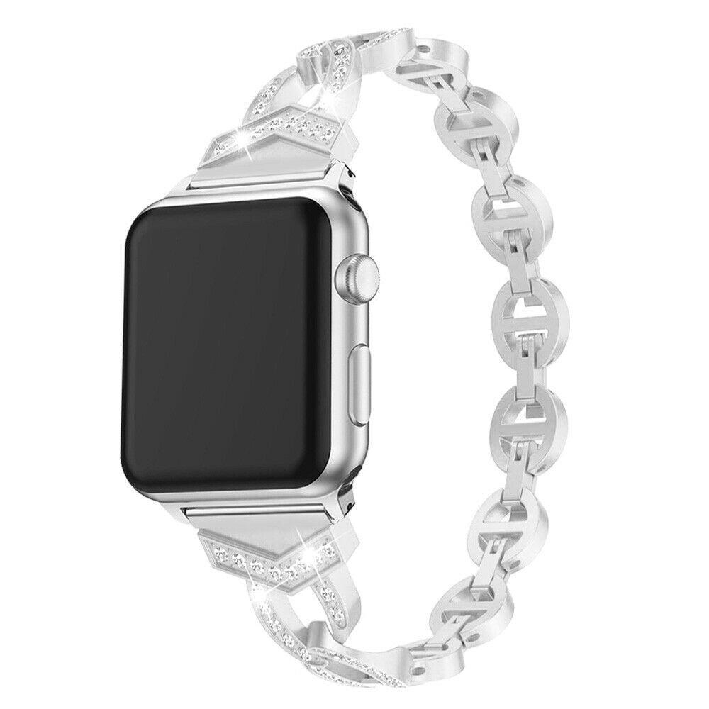 Apple Stainless Steel Metal Dress Jewelry Bracelet for apple watch series 4 3 2 1 38MM 42MM Bling Strap band for Iwatch 4 40MM 44MM