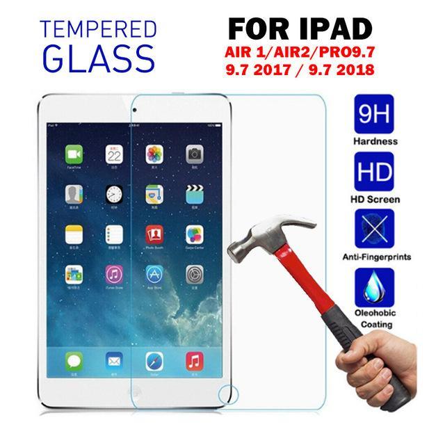 Apple Tempered Glass for iPad 2018 Case Leather Cover for Ipad Air 2 Case Flip Stand Handhold Smart Case for Apple Ipad Air 1 for iPad 9.7 2017 2018