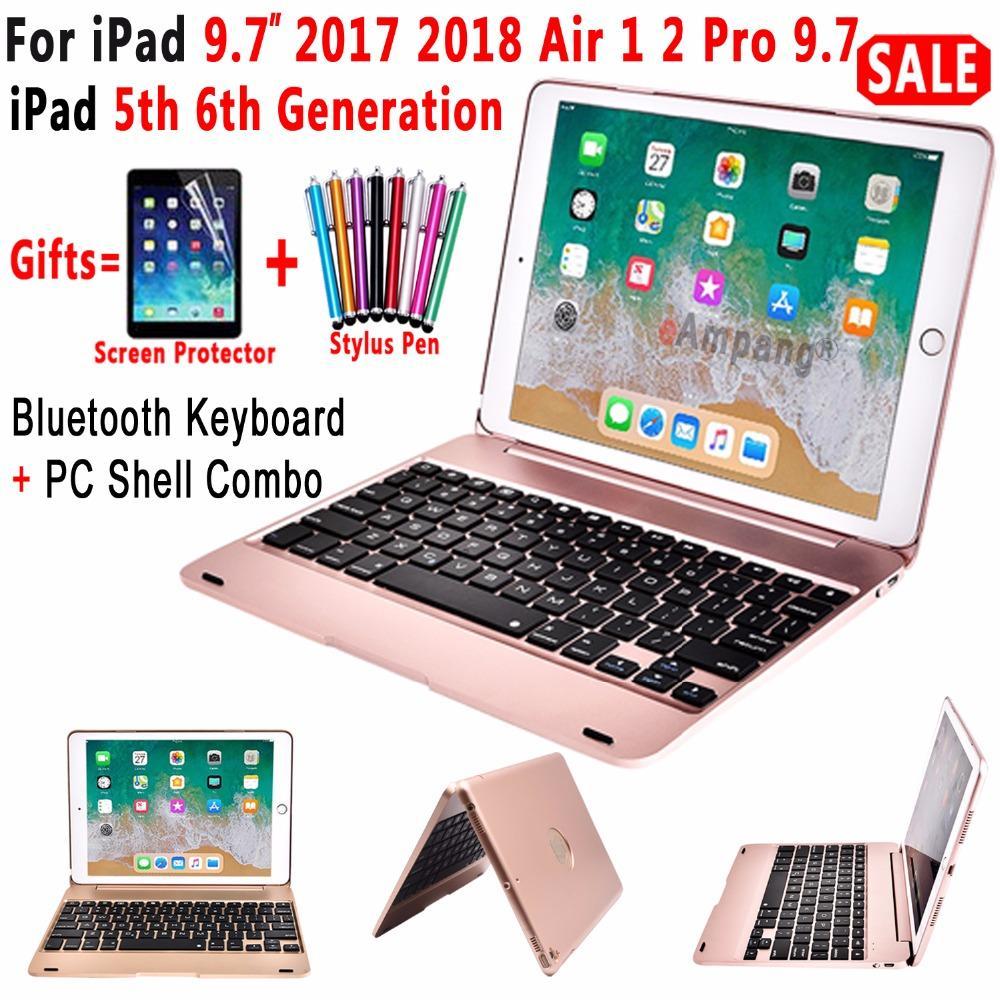 Apple Top Flip Cover for Apple New iPad 9.7 2017 2018 5th 6th Generation Wireless Bluetooth Keyboard Case for iPad Air 1 2 5 6 Pro 9.7