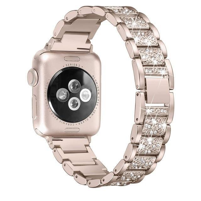 Strap for Apple Watch Band 38mm 40mm 42mm 44mm 41mm 45mm Metal Senior Woman  Bracelet Wristband Iwatch Series 7 6 5 4 SE 3 2 1 - AliExpress