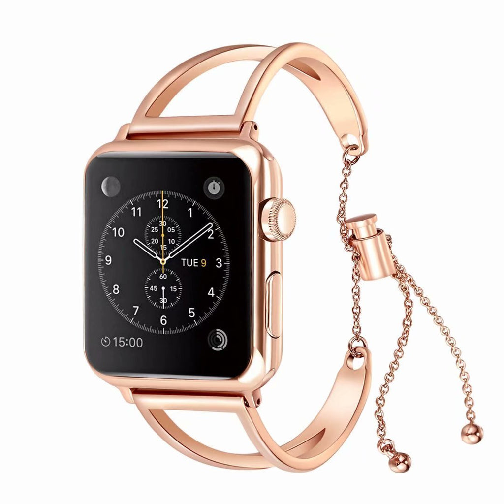 apple watch bands Rose Gold / 38mm / 40mm Apple Watch Series 6 5 4 Band, Women Elegant Minimalist Cuff Watchband