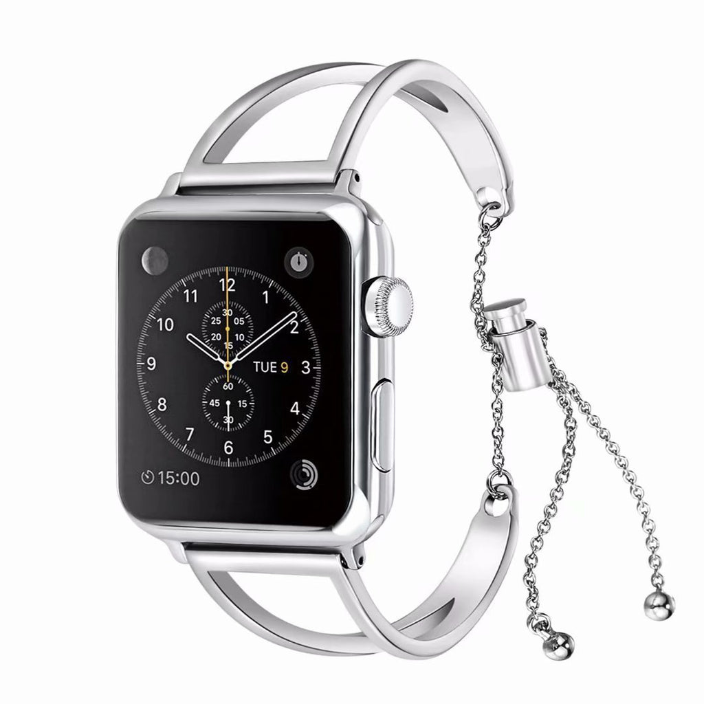 apple watch bands Silver / 38mm / 40mm Apple Watch Series 6 5 4 Band, Women Elegant Minimalist Cuff Watchband